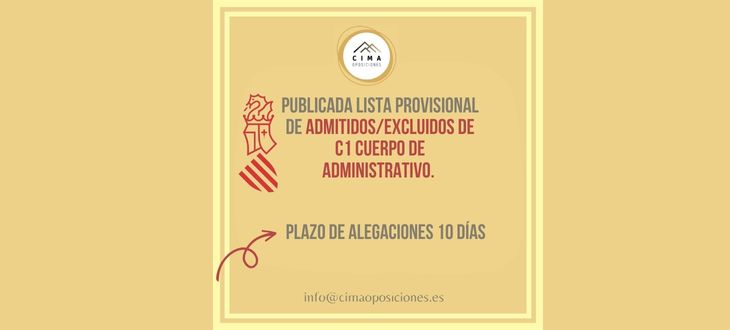 Lista provisional admitidos/excluidos