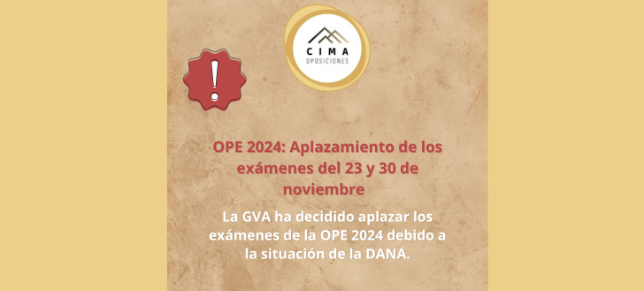 OPE 2024 Aplazamiento de exámenes